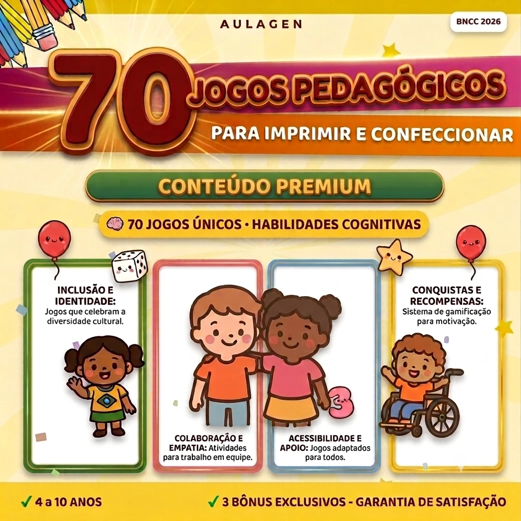 70 Jogos Pedagógicos para Imprimir e Confeccionar - Educação Infantil