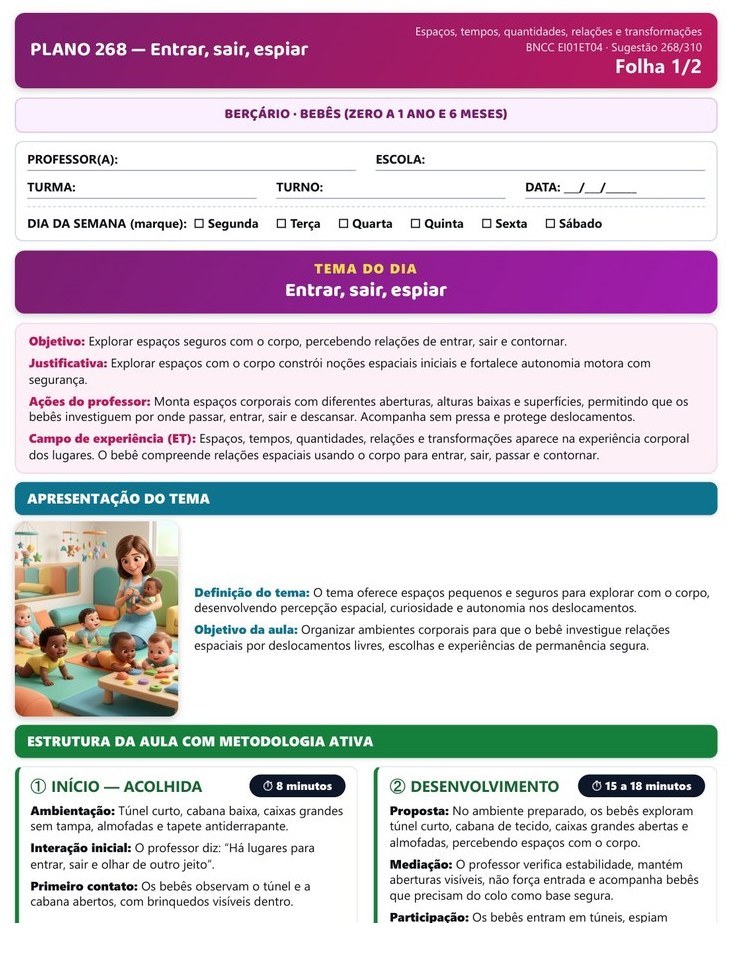 310 Planos Diários - Berçário — página interna