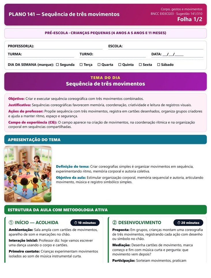 310 Planos Diários - Pré-escola — página interna