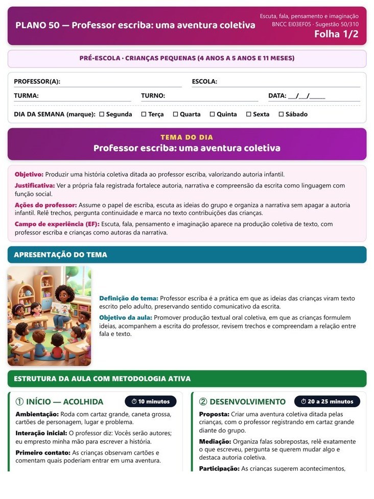 310 Planos Diários - Pré-escola — página interna