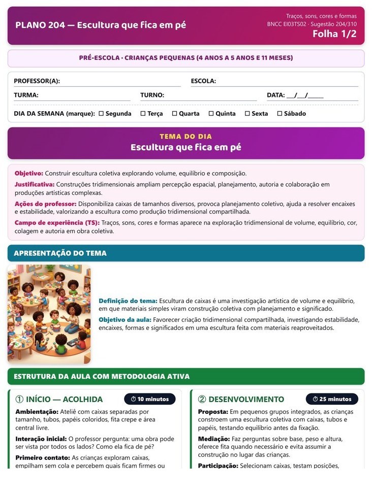 310 Planos Diários - Pré-escola — página interna