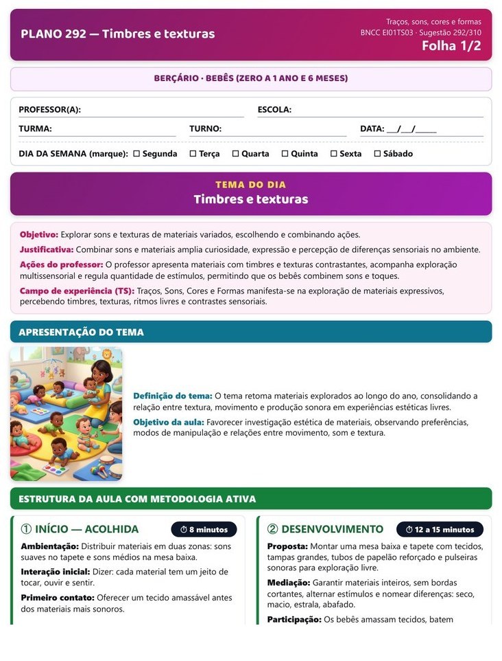 930 Planos Diários - Educação Infantil (Berçário, Maternal e Pré) — página interna