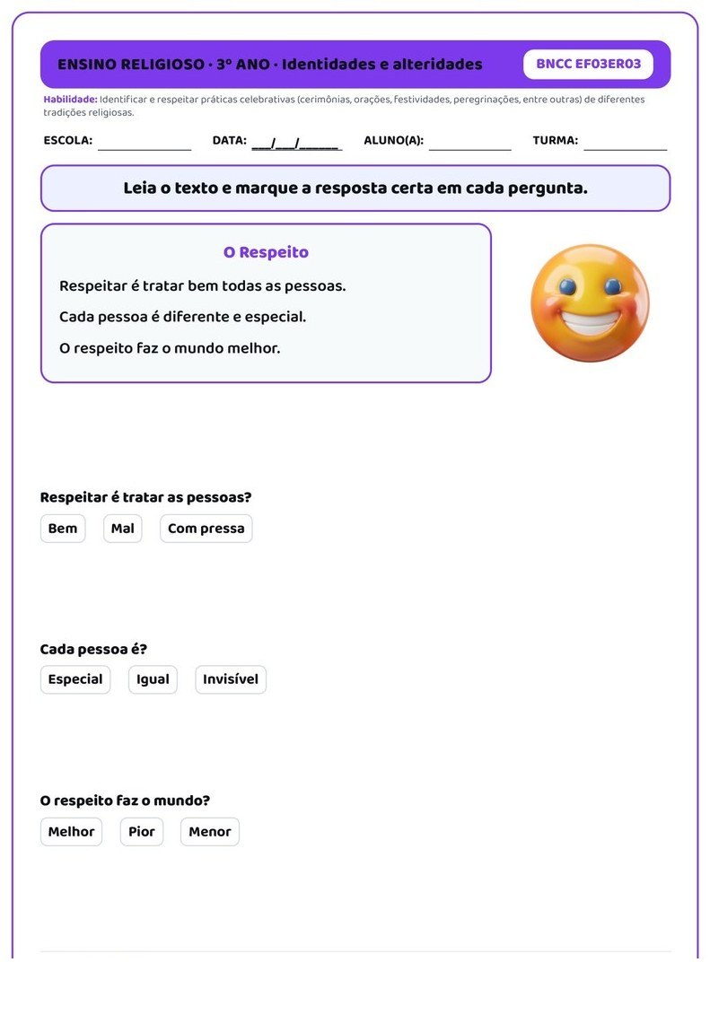 Atividades - 3º Ano Fundamental — página interna