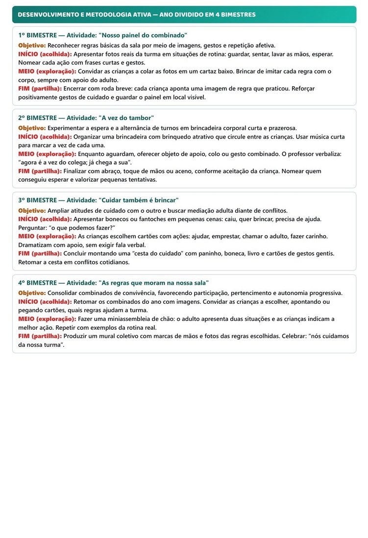 Planos de Aula Anuais - Maternal — página interna