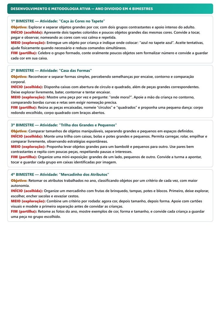 Planos de Aula Anuais - Maternal — página interna