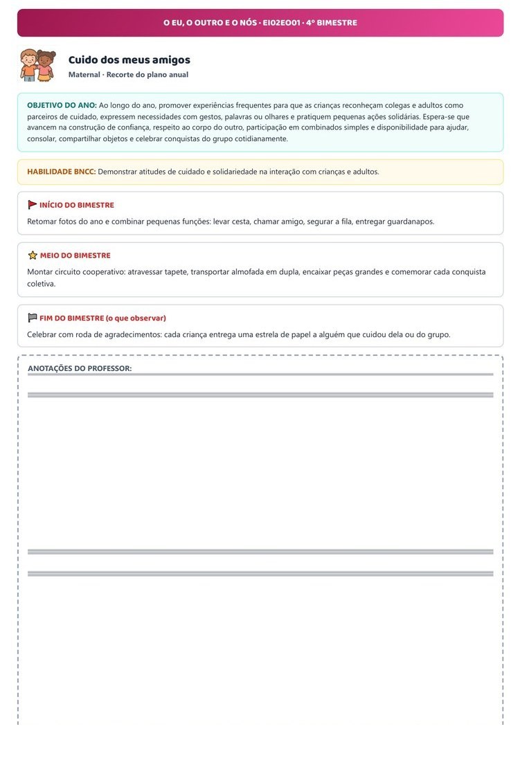Planos de Aula Anuais - Maternal — página interna