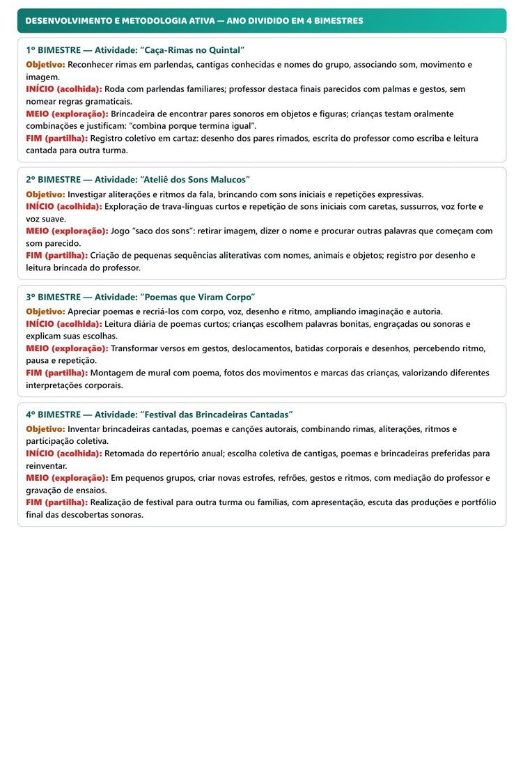 Planos de Aula Anuais - Pré-escola — página interna