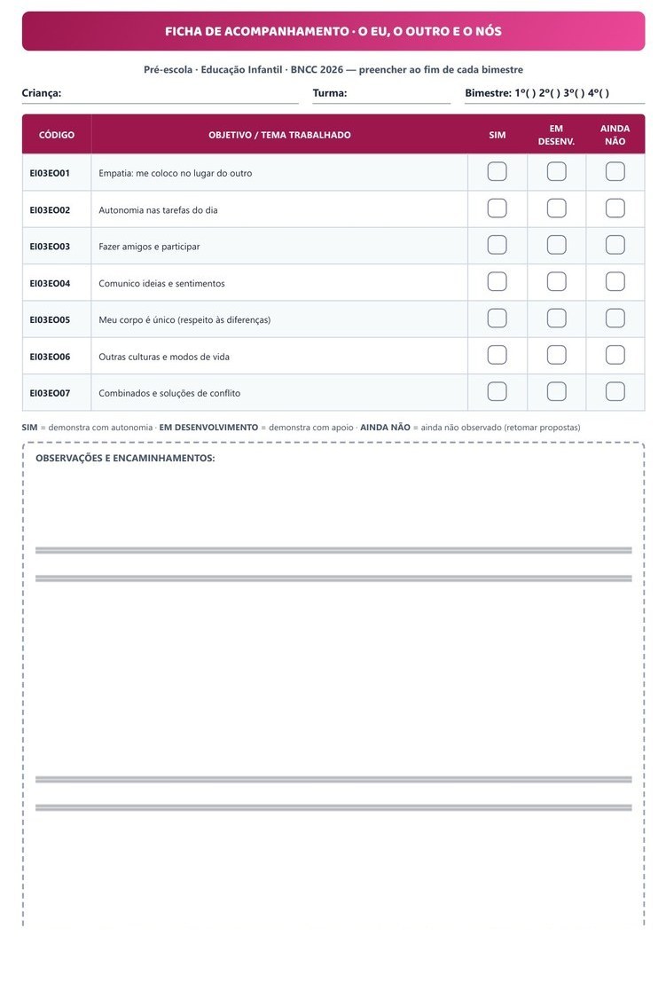Planos de Aula Anuais - Pré-escola — página interna