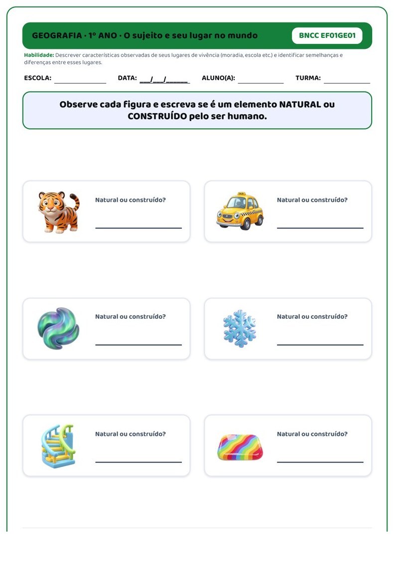 Planos e Atividades de Geografia 1º-5º ano — página interna
