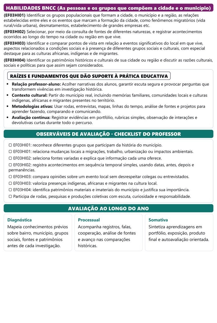 Planos e Atividades de História 1º-5º ano — página interna