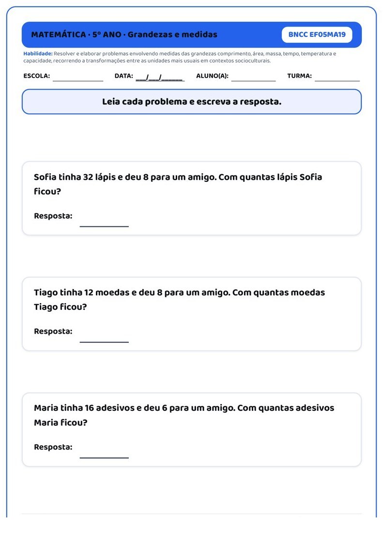 Planos e Atividades de Matemática 1º-5º ano — página interna