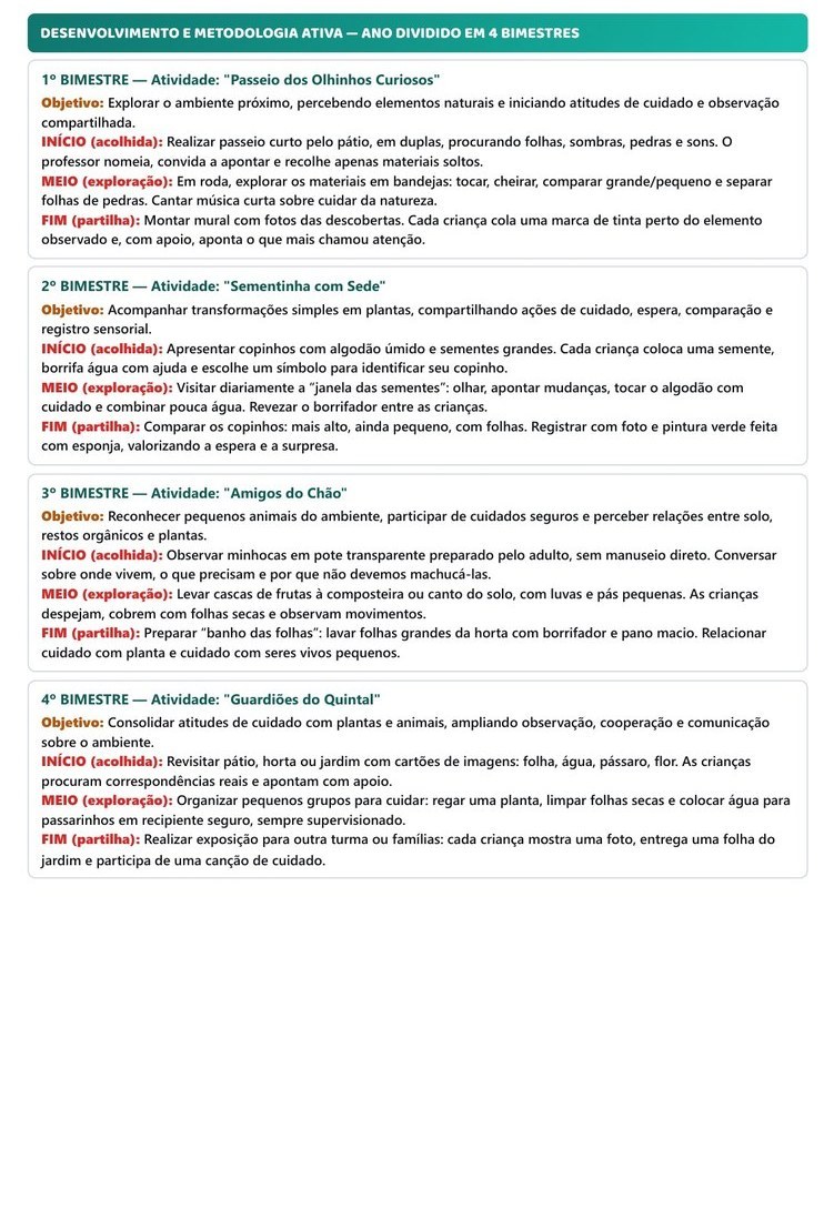 Planos de Aula e Atividades - Educação Infantil — página interna