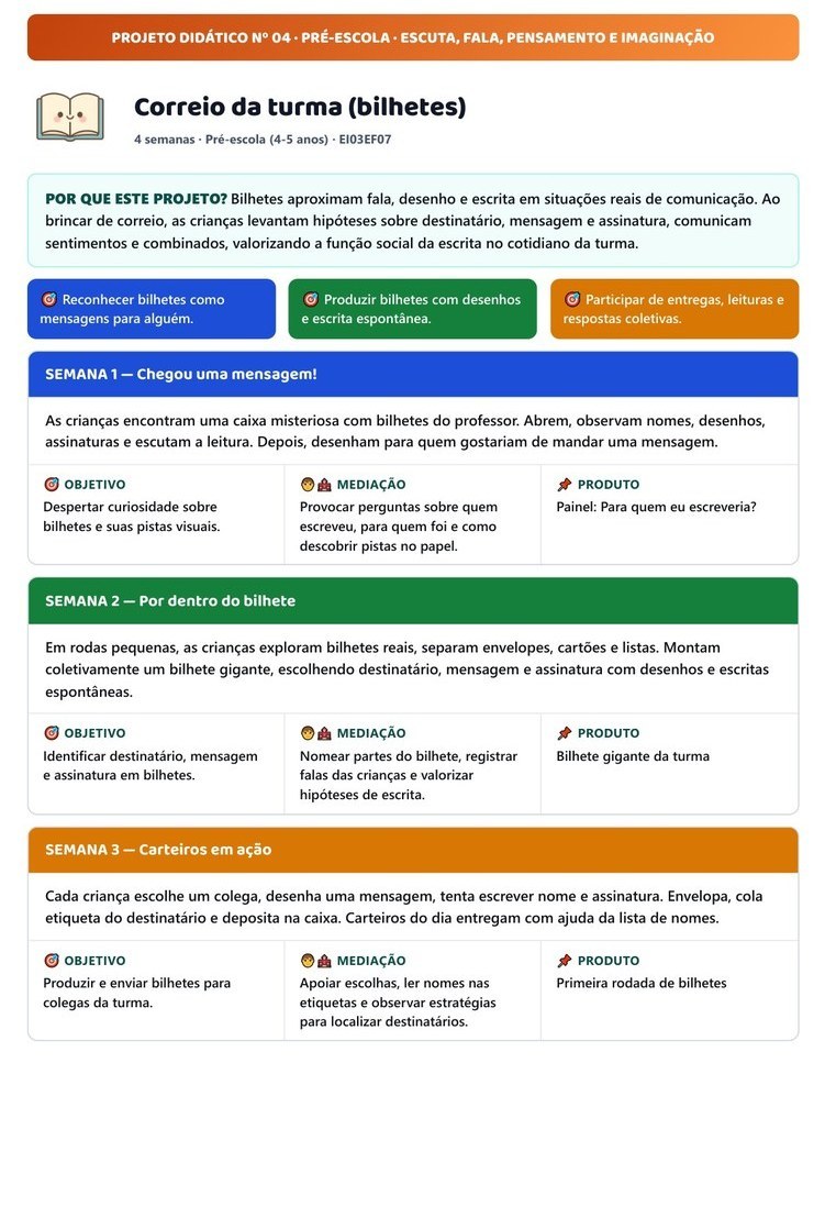 Planos de Aula e Atividades - Educação Infantil — página interna