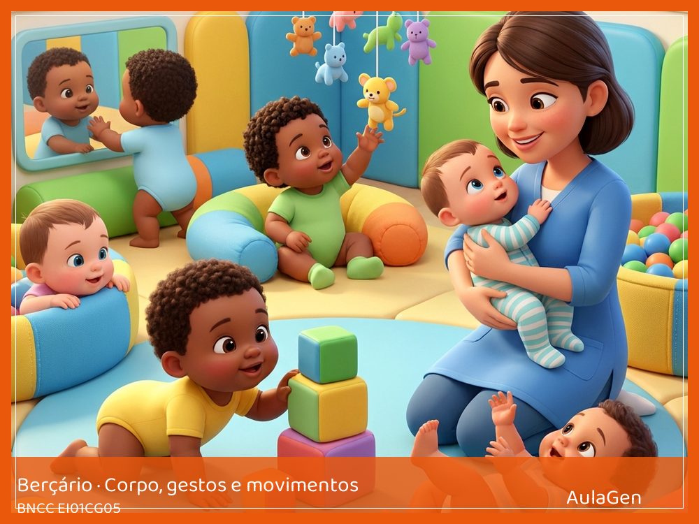 Plano de aula de Corpo, gestos e movimentos para Berçário — Cestos para pegar (BNCC EI01CG05) | AulaGen