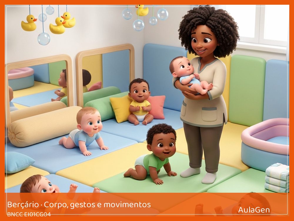 Plano de aula de Corpo, gestos e movimentos para Berçário — Troca participativa (BNCC EI01CG04) | AulaGen