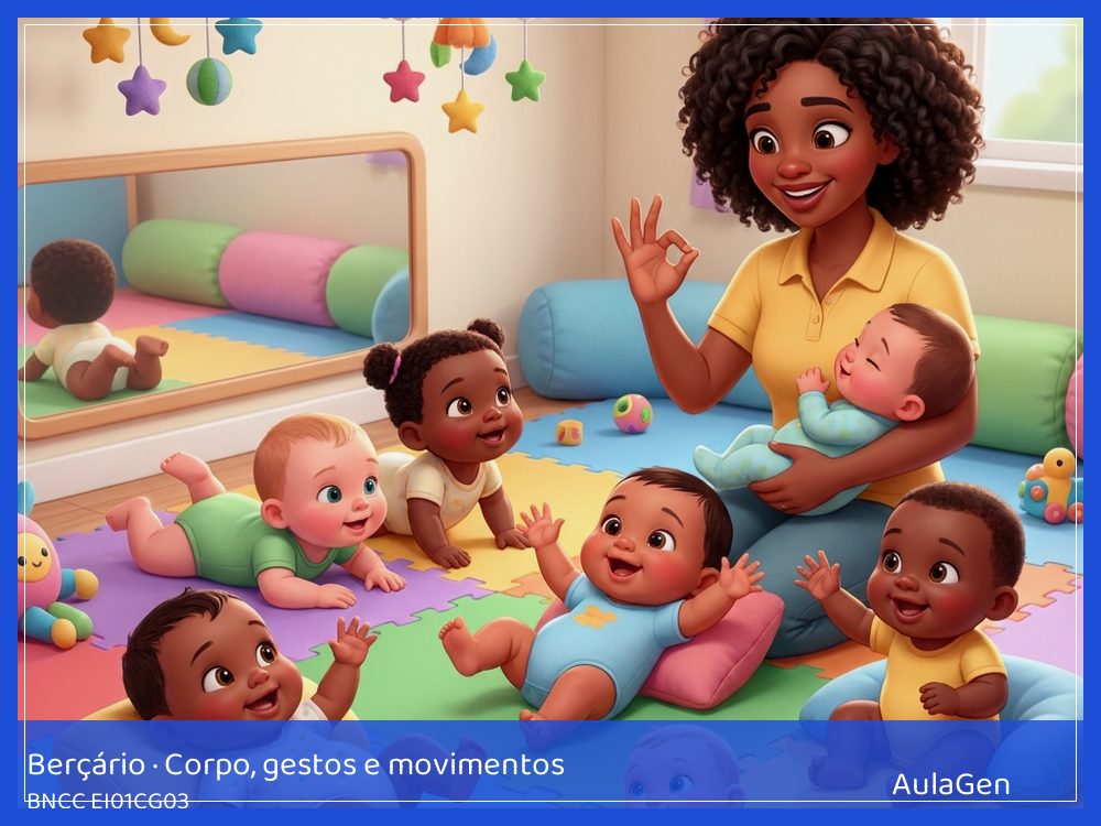 Plano de aula de Corpo, gestos e movimentos para Berçário — Você faz, eu faço (BNCC EI01CG03) | AulaGen