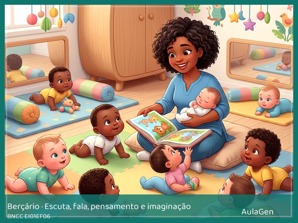 Plano de aula de Escuta, fala, pensamento e imaginação para Berçário — Balbucio tem resposta (BNCC EI01EF06) | AulaGen