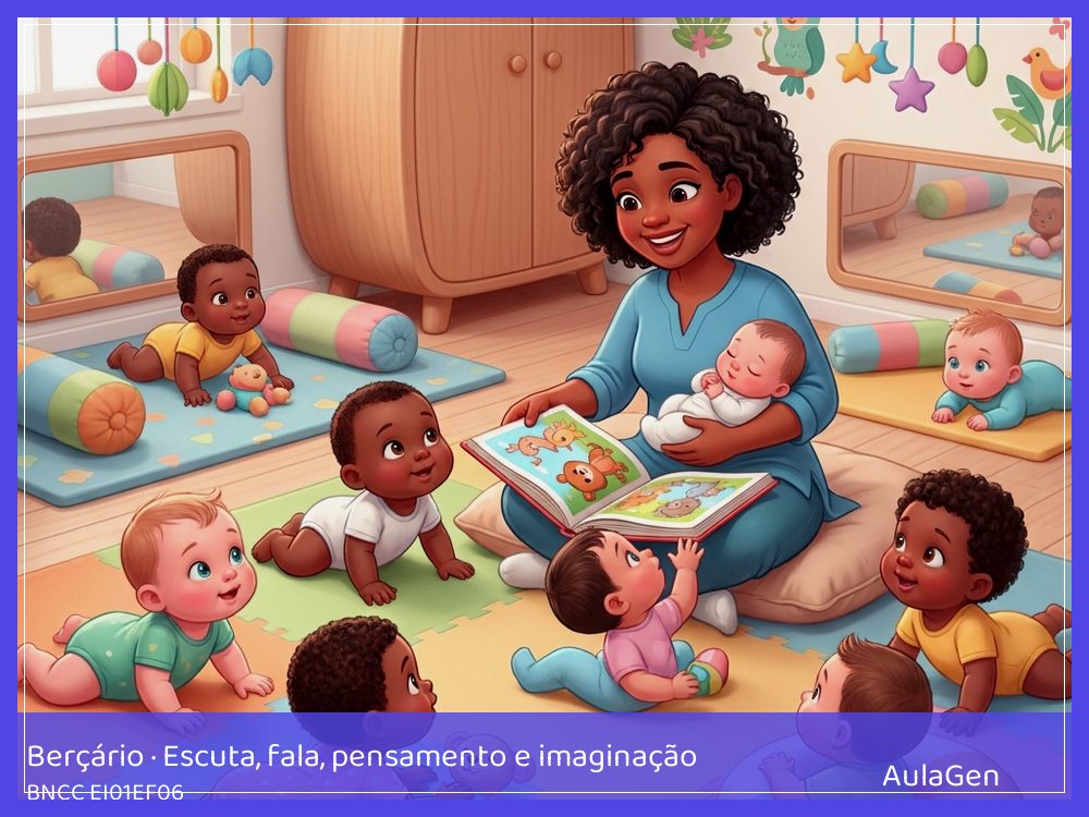 Plano de aula de Escuta, fala, pensamento e imaginação para Berçário — Conversa de balbucios (BNCC EI01EF06) | AulaGen