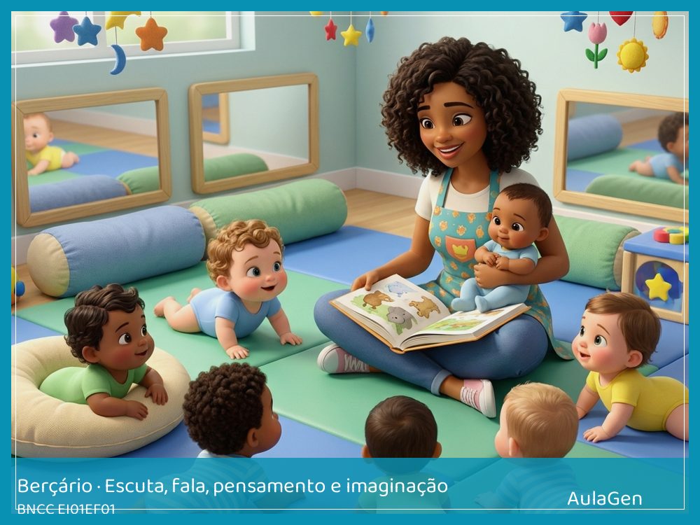 Plano de aula de Escuta, fala, pensamento e imaginação para Berçário — Meu nome na canção (BNCC EI01EF01) | AulaGen