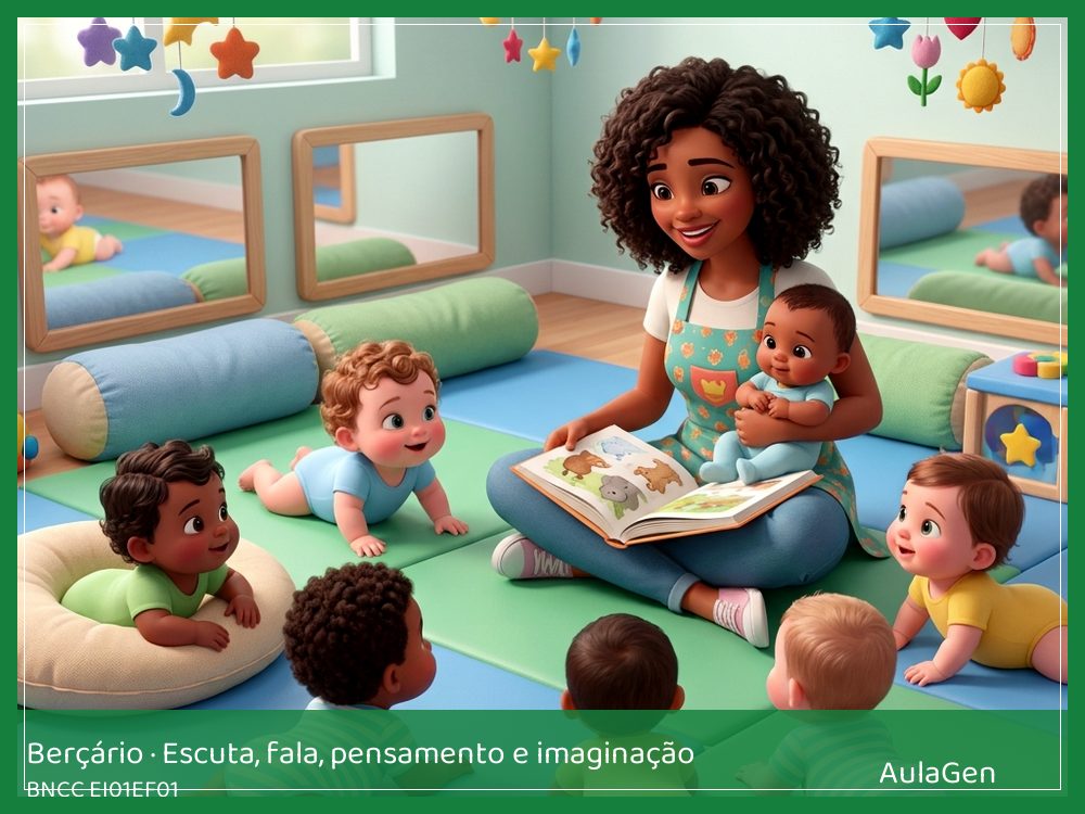 Plano de aula de Escuta, fala, pensamento e imaginação para Berçário — Meu nome vem cantado (BNCC EI01EF01) | AulaGen