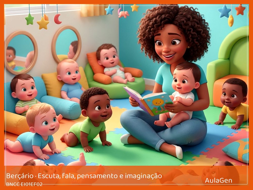 Plano de aula de Escuta, fala, pensamento e imaginação para Berçário — Poema com paninho (BNCC EI01EF02) | AulaGen