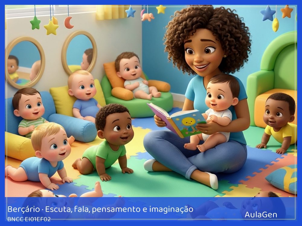 Plano de aula de Escuta, fala, pensamento e imaginação para Berçário — Poema de balanço no colo (BNCC EI01EF02) | AulaGen