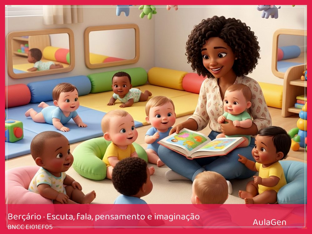 Plano de aula de Escuta, fala, pensamento e imaginação para Berçário — Voz grossa, voz fina (BNCC EI01EF05) | AulaGen