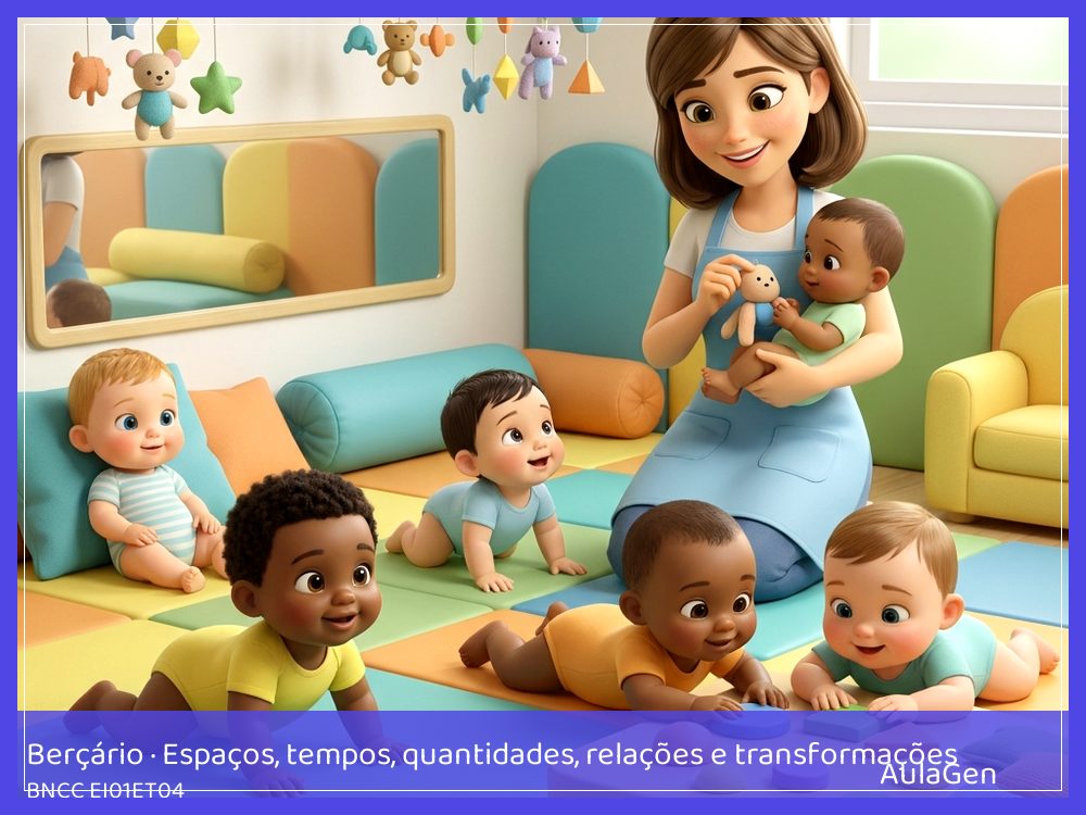 Plano de aula de Espaços, tempos, quantidades, relações e transformações para Berçário — Espaço para o corpo descobrir (BNCC EI01ET04) | AulaGen