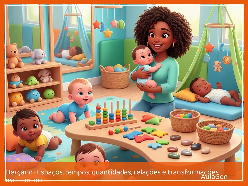 Plano de aula de Espaços, tempos, quantidades, relações e transformações para Berçário — Jardim na bandeja (BNCC EI01ET03) | AulaGen