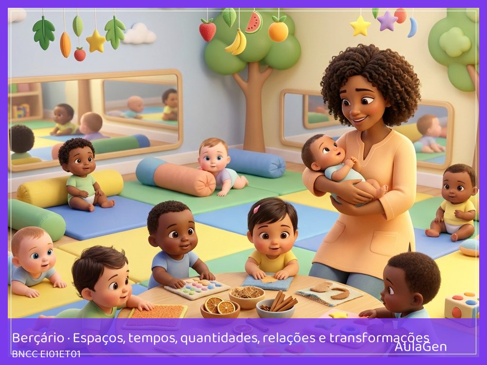Plano de aula de Espaços, tempos, quantidades, relações e transformações para Berçário — Saquinhos de cheiro suave (BNCC EI01ET01) | AulaGen