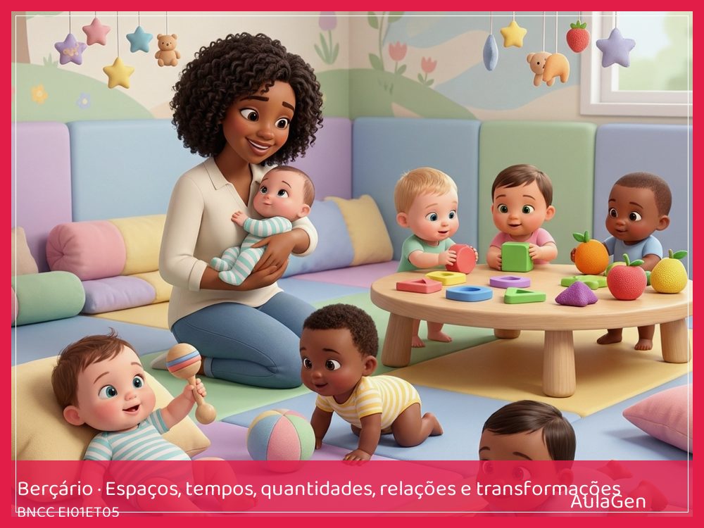 Plano de aula de Espaços, tempos, quantidades, relações e transformações para Berçário — Tecidos parecidos e diferentes (BNCC EI01ET05) | AulaGen