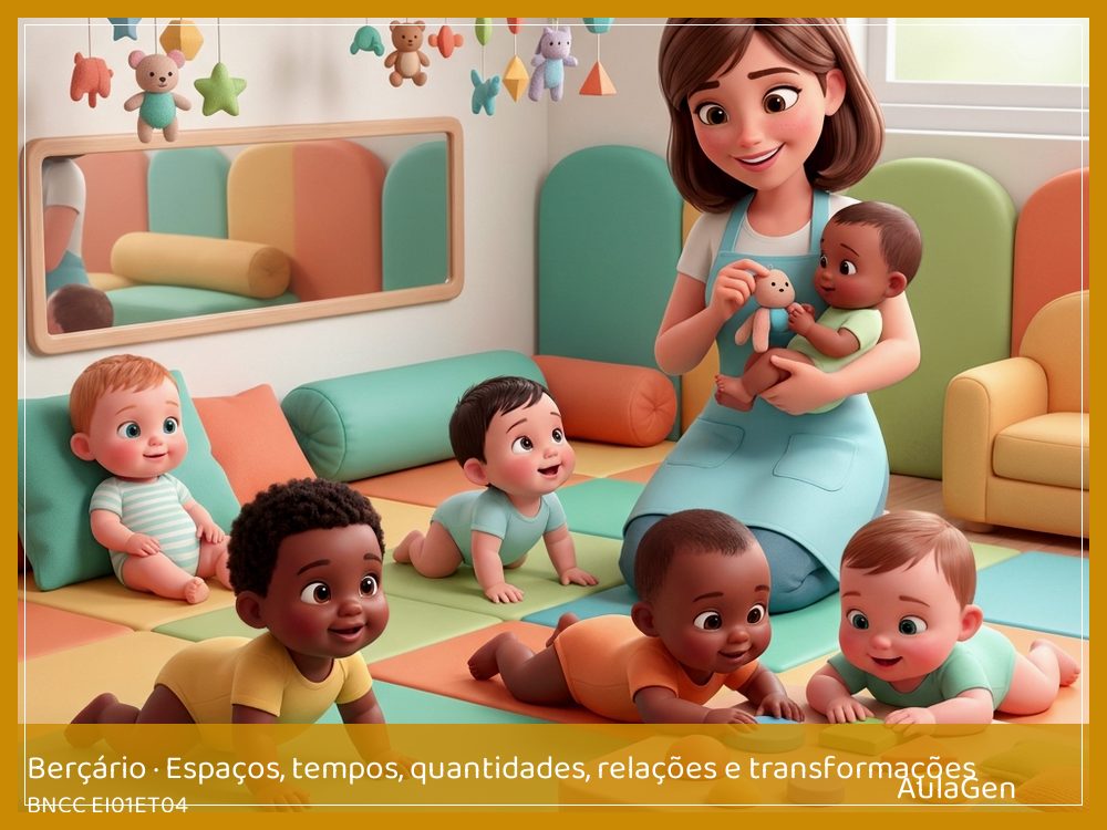 Plano de aula de Espaços, tempos, quantidades, relações e transformações para Berçário — Túnel baixo e cantos (BNCC EI01ET04) | AulaGen
