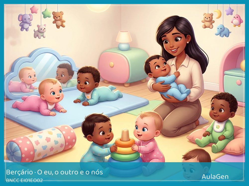 Plano de aula de O eu, o outro e o nós para Berçário — Alcance com segurança (BNCC EI01EO02) | AulaGen
