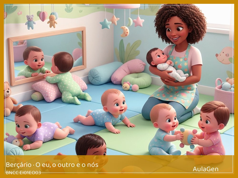 Plano de aula de O eu, o outro e o nós para Berçário — Brincar lado a lado (BNCC EI01EO03) | AulaGen