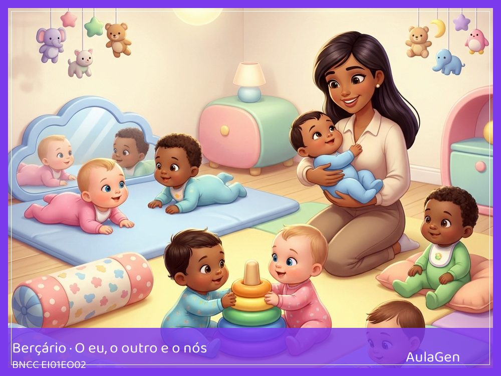 Plano de aula de O eu, o outro e o nós para Berçário — Empurra a almofada (BNCC EI01EO02) | AulaGen