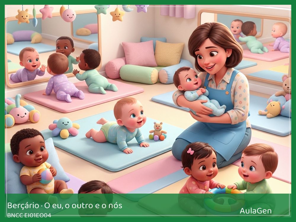 Plano de aula de O eu, o outro e o nós para Berçário — Eu digo do meu jeito (BNCC EI01EO04) | AulaGen
