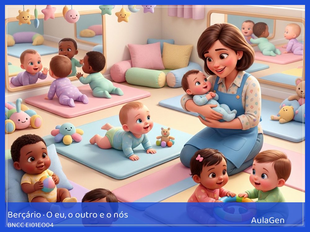Plano de aula de O eu, o outro e o nós para Berçário — Gestos que pedem (BNCC EI01EO04) | AulaGen
