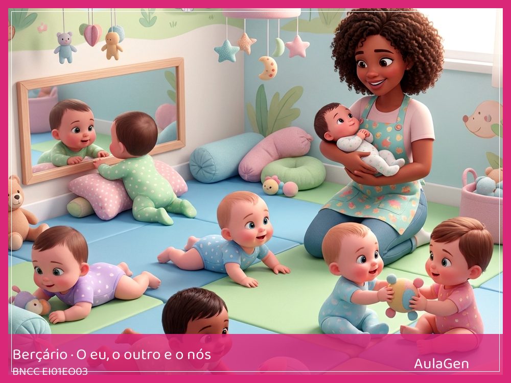 Plano de aula de O eu, o outro e o nós para Berçário — Perto do amigo com paninhos (BNCC EI01EO03) | AulaGen
