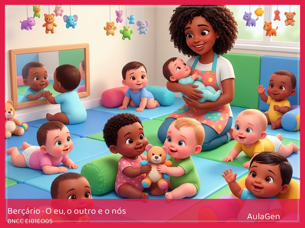 Plano de aula de O eu, o outro e o nós para Berçário — Rostos conhecidos no painel (BNCC EI01EO05) | AulaGen