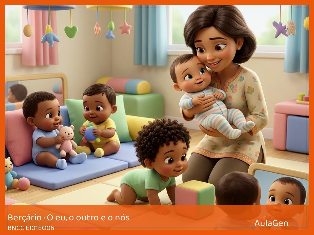 Plano de aula de O eu, o outro e o nós para Berçário — Troca com conversa e escolha (BNCC EI01EO06) | AulaGen