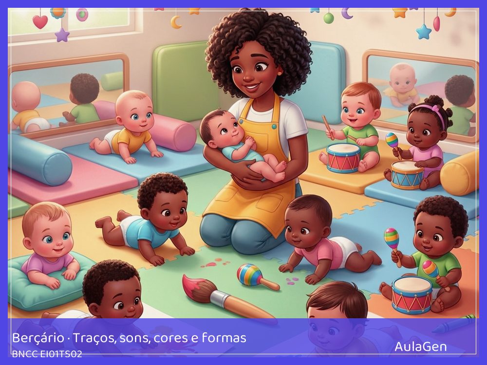 Plano de aula de Traços, sons, cores e formas para Berçário — Marcas com água no azulejo (BNCC EI01TS02) | AulaGen