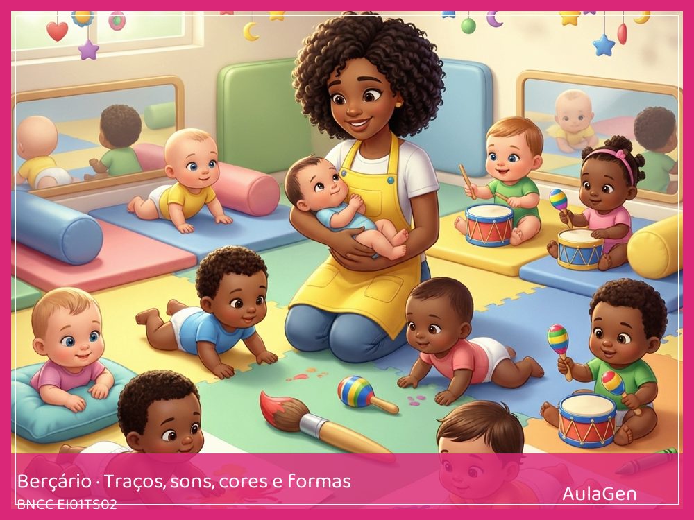 Plano de aula de Traços, sons, cores e formas para Berçário — Marcas com água (BNCC EI01TS02) | AulaGen