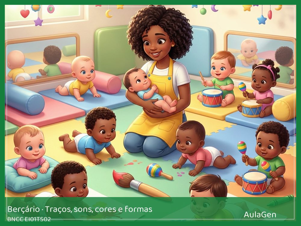 Plano de aula de Traços, sons, cores e formas para Berçário — Marcas de água que aparecem (BNCC EI01TS02) | AulaGen