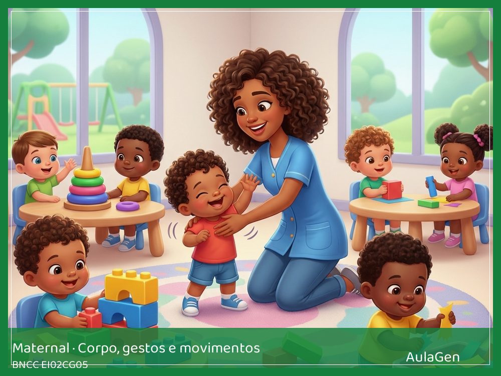 Plano de aula de Corpo, gestos e movimentos para Maternal — Encaixar tampas grandes (BNCC EI02CG05) | AulaGen