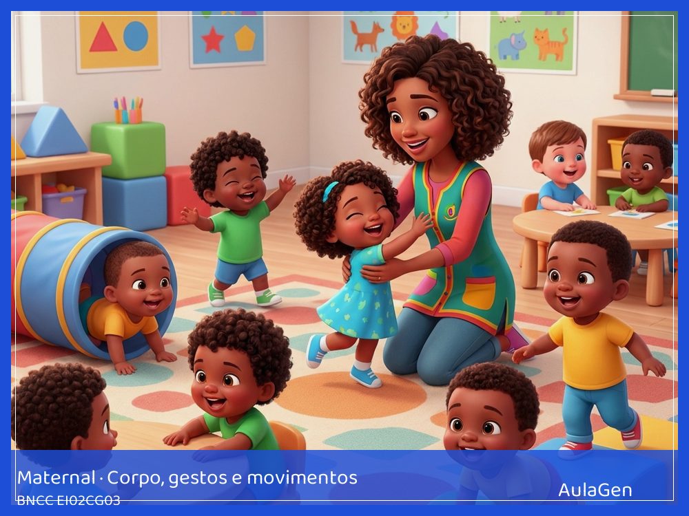 Plano de aula de Corpo, gestos e movimentos para Maternal — Lenços pelo caminho das curvas (BNCC EI02CG03) | AulaGen