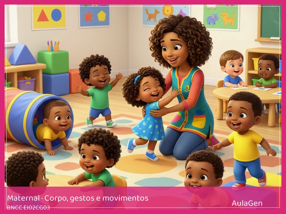Plano de aula de Corpo, gestos e movimentos para Maternal — Pontes de almofadas (BNCC EI02CG03) | AulaGen