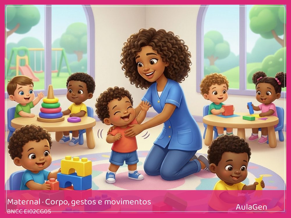 Plano de aula de Corpo, gestos e movimentos para Maternal — Torres que caem e voltam (BNCC EI02CG05) | AulaGen