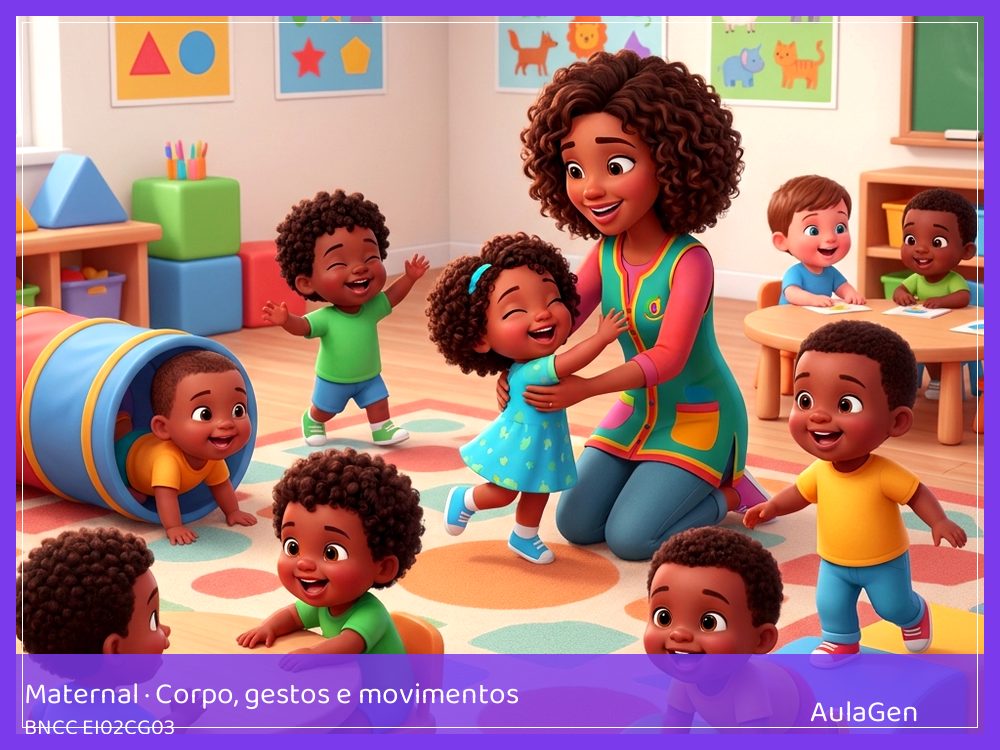 Plano de aula de Corpo, gestos e movimentos para Maternal — Trilha das pegadas amigas (BNCC EI02CG03) | AulaGen