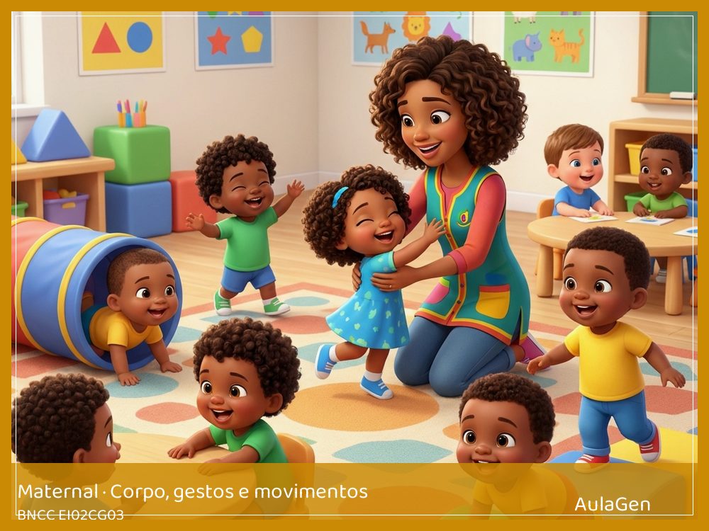 Plano de aula de Corpo, gestos e movimentos para Maternal — Trilha de almofadas baixas (BNCC EI02CG03) | AulaGen