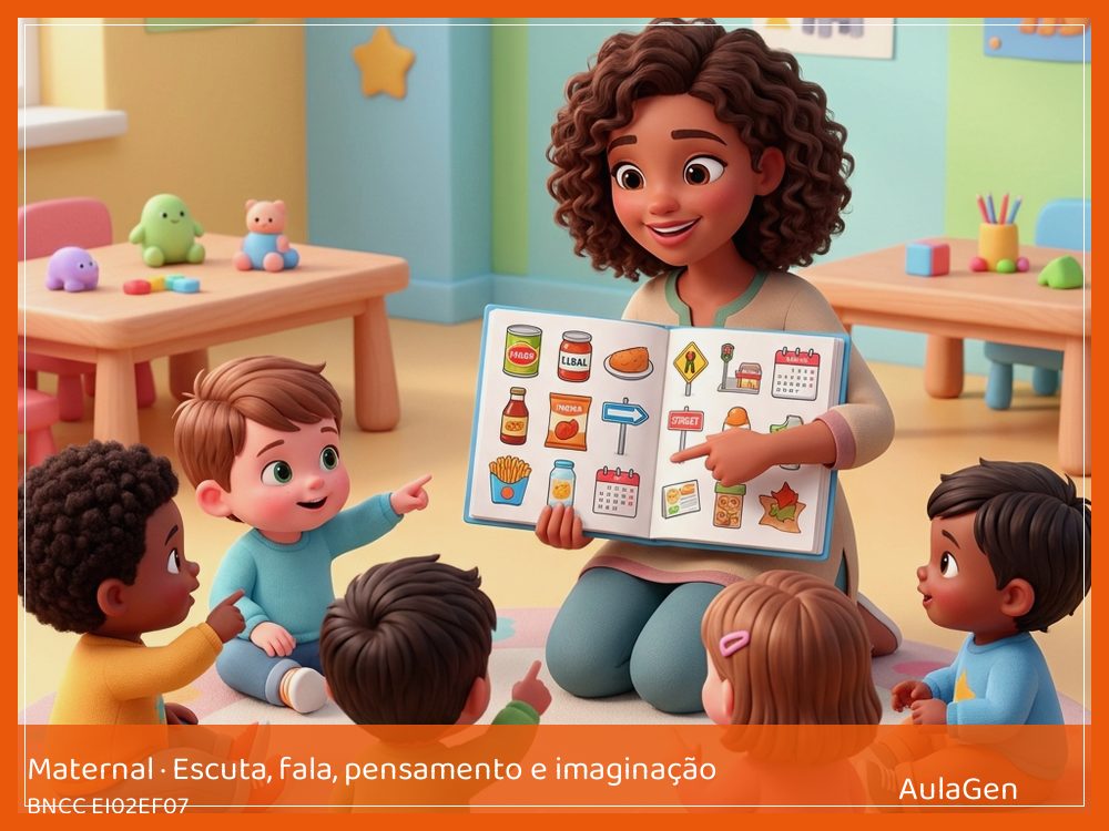 Plano de aula de Escuta, fala, pensamento e imaginação para Maternal — Bilhete na mochila (BNCC EI02EF07) | AulaGen